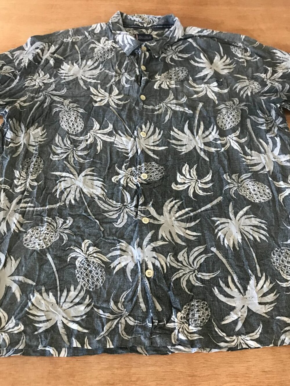 Jack O Neal Hawaiian Shirt Men XXL Gray Floral Button Up Pocket Short Sleeve